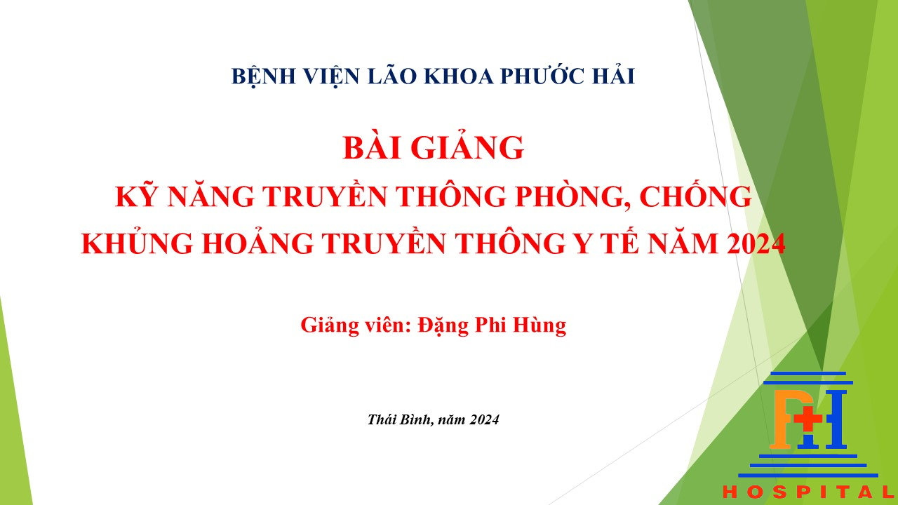 Tập huấn Kỹ năng Truyền thông và Xử lý Khủng hoảng Truyền thông Y tế